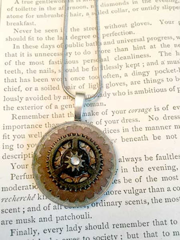 Coin and Gears Necklace - New Pence 10