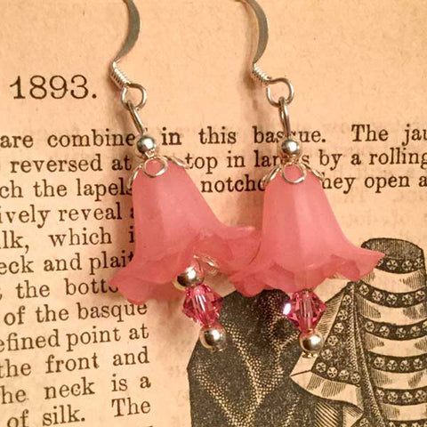Lucite Flower Earrings - pink