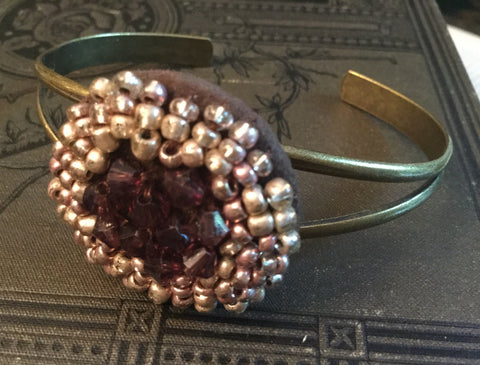 Button bead and brass bracelet