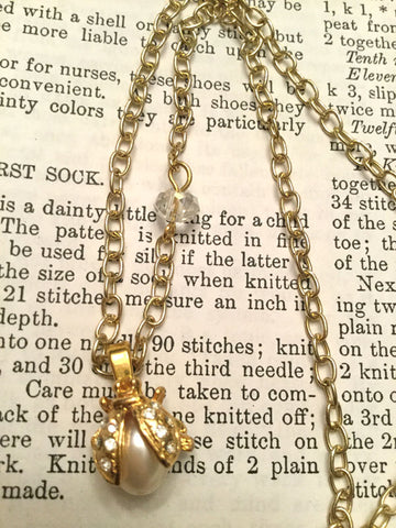 Vintage Gold Ladybug Necklace