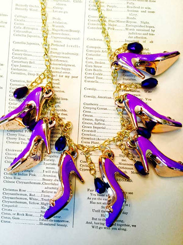 Purple High Heels Necklace